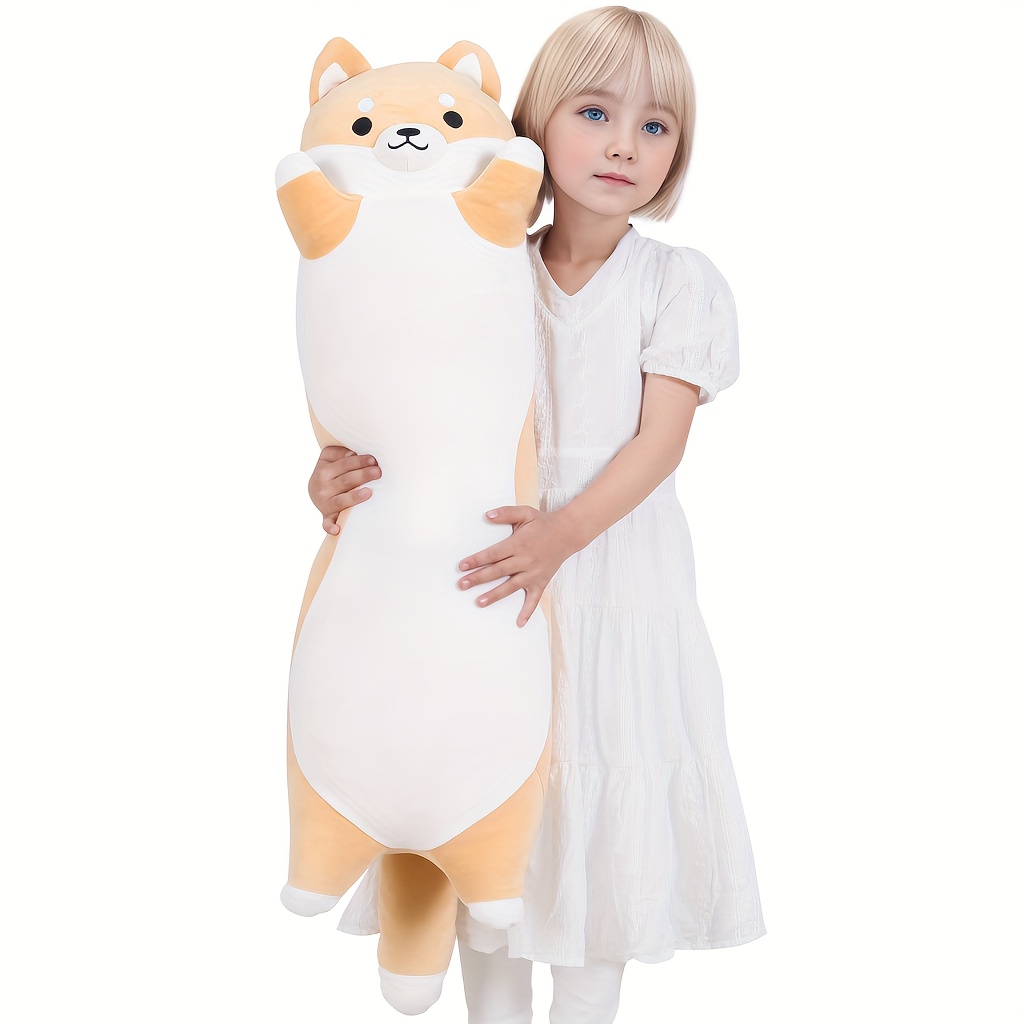 

32" Cute Giant Long Plush Soft Hugging Body Pillow, Large Kawaii Anime Corgi Stuffed Animals Toy Dog Gift For Kids Birthday, Valentine