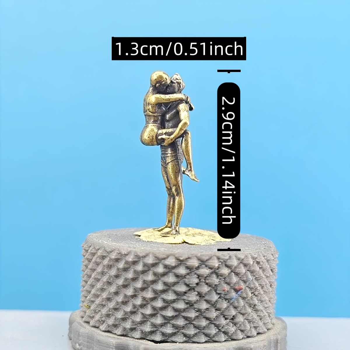 TEMU Micro Abbraccianti in Ottone Dipingibile Muschio Micro Paesaggio Desktop di Piante Miniatura, Dolci Statua in Miniatura Piccolo Metallo da ,