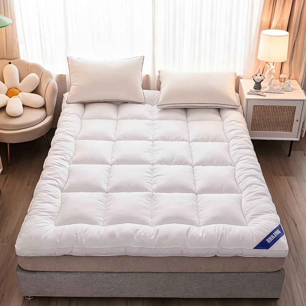 TEMU Coprimaterasso Ultra-, Imbottitura in Fibra Liscia Premium da 1100GSM, Imbottito, Traspirante, Tappetino Tatami di Qualit� Alberghiera per Letto