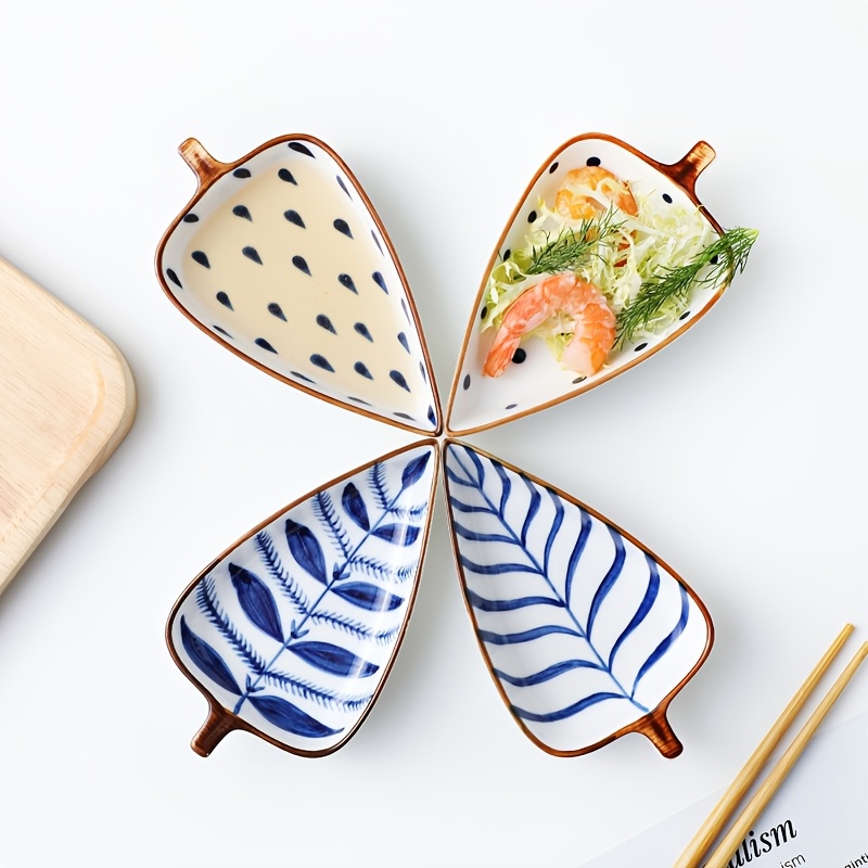   underglaze color hand painted leaves ceramic seasoning dish creative   tray combination home sauce dish butter dish Product details 1