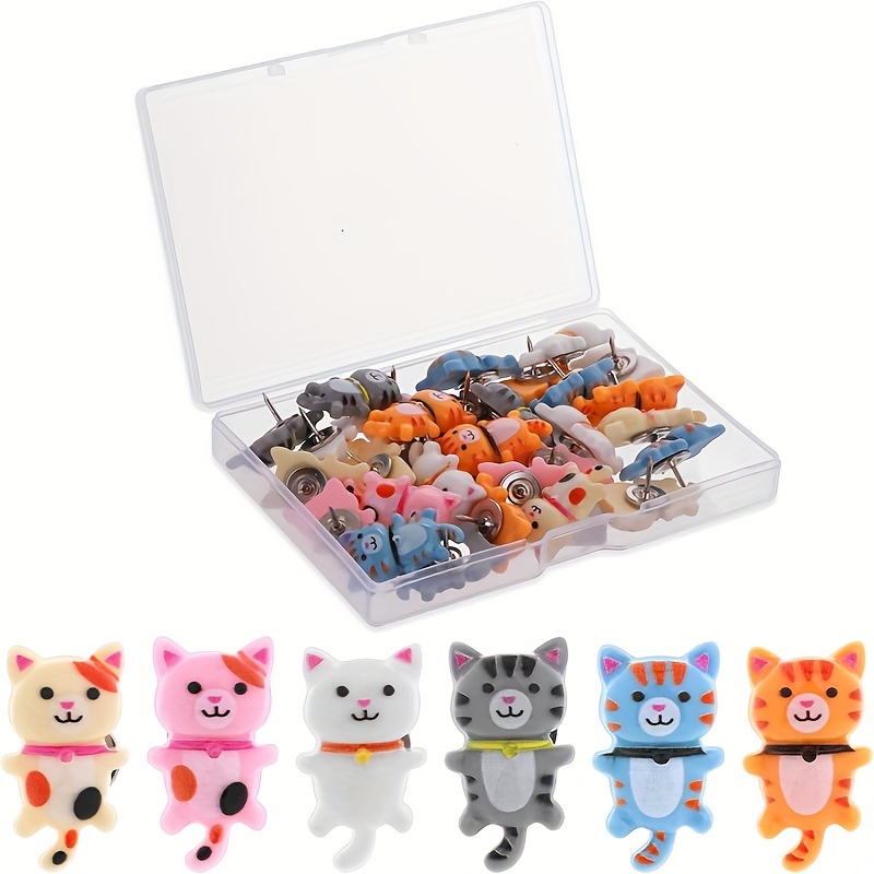 

24pcs Push Pins - Abs Resin, Thumb For Photos, Maps, - Office & Home Decor, Photo Display| Push Pins|cute Desk Accessory, Cat Accessories