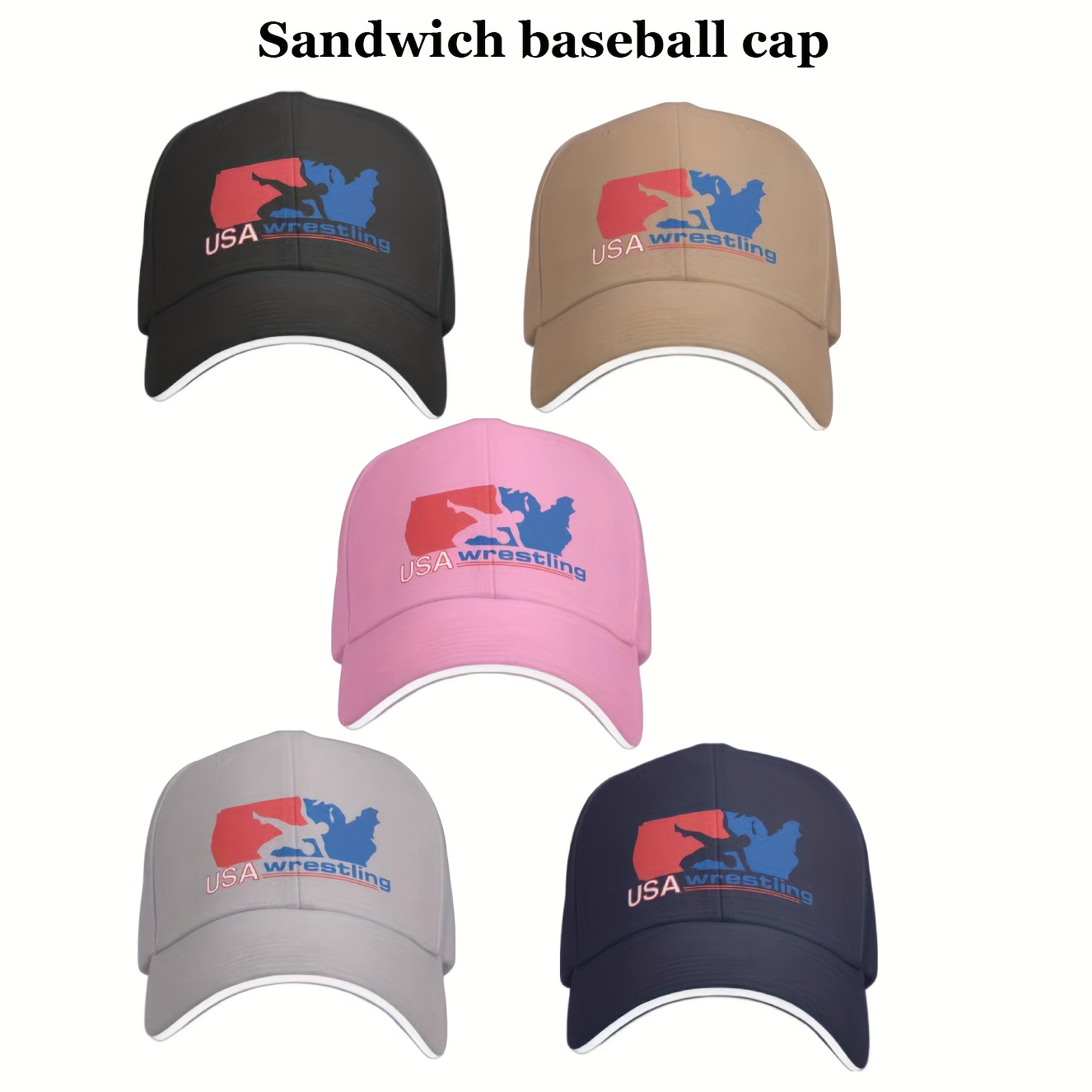Wrestling Baseball Sandwich Adjustable Visor Dad Hat Men - Temu