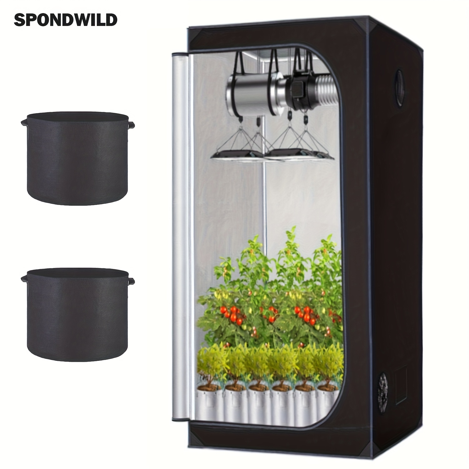 Plant Grow Tent, High Reflective Indoor Plants 600D Polyester Film  Hydroponics High Reflective Grow Tent for Plants Fruits Flowers Vegetables  Planting