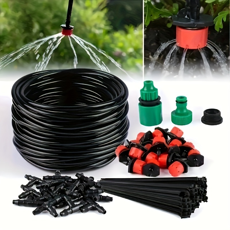 

Plastic Drip Irrigation Kit With Adjustable Nozzles - Universal Connector Thread, Manual Water Flow Control, Garden Hose Micro Drip Watering System Without Electricity Or Battery Needed