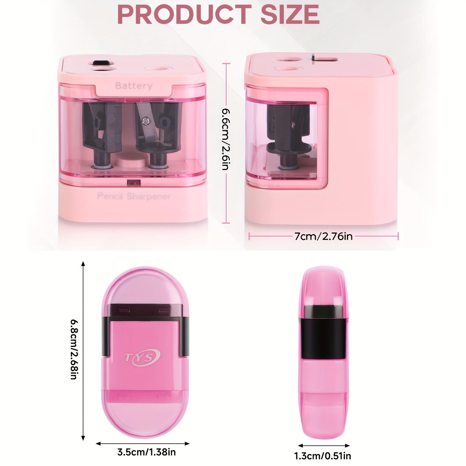 double hole electric pencil sharpener eraser 2pcs stationery