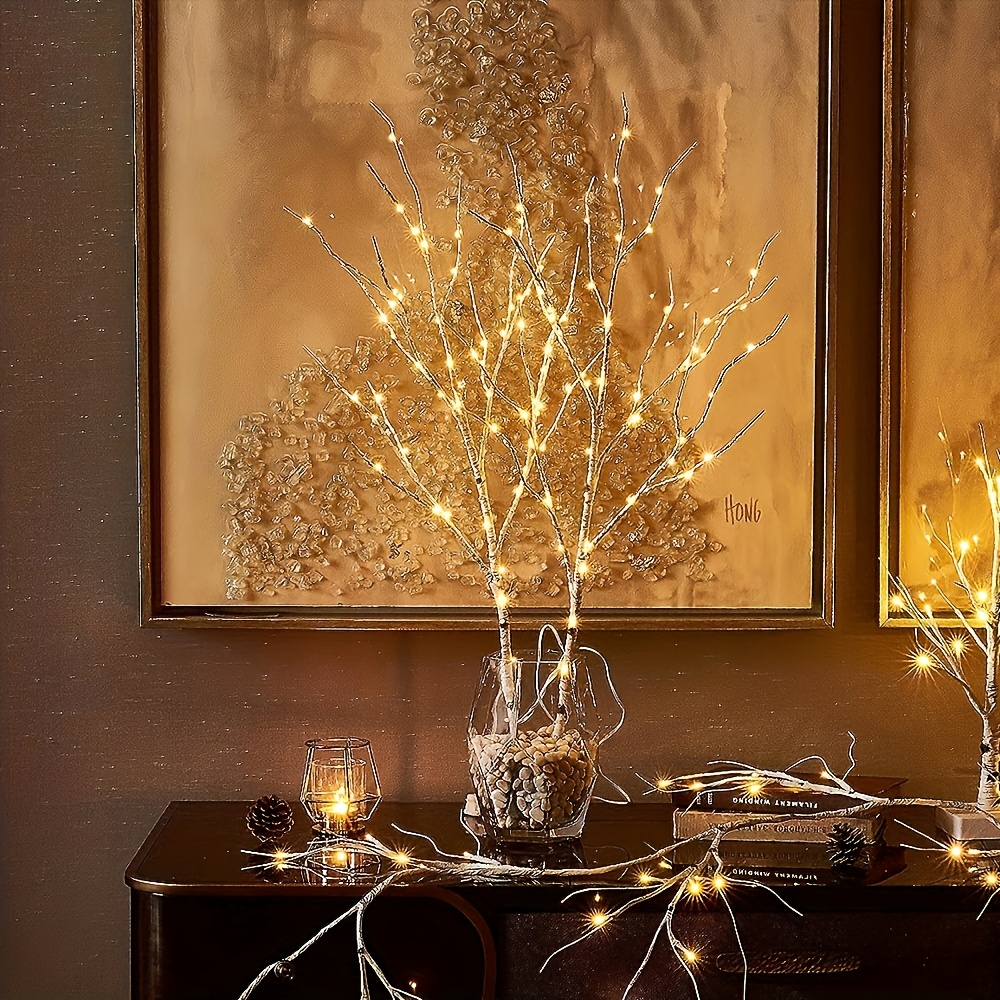 lighting   tree branch decorative lamp battery powered realistic simulated tree suitable for indoor christmas romantic weddings and fashionable home decoration without battery festive lighting wedding decor     durable construction lightweight lamp decorative light ambient lighting event planners gift buyers