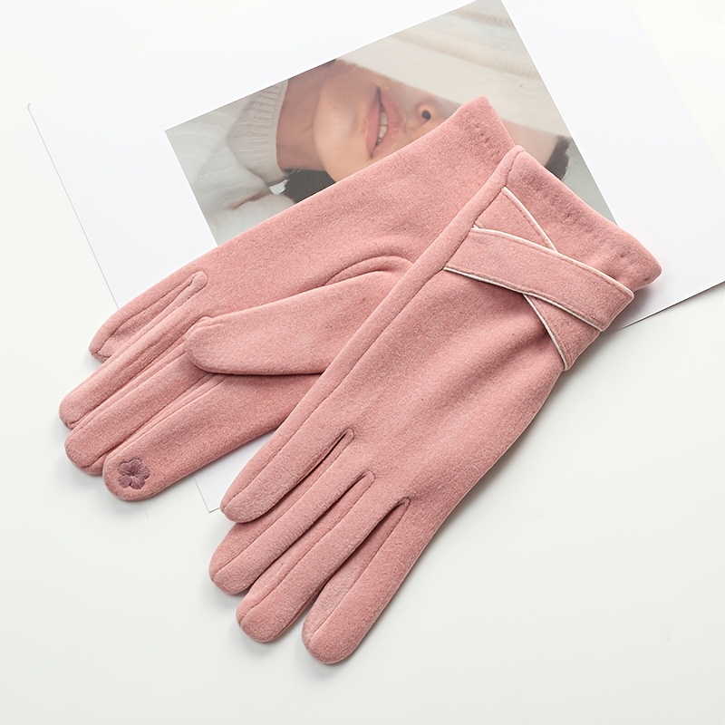 2pcs Women's Elegant Touchscreen Winter Gloves, Warm Lined