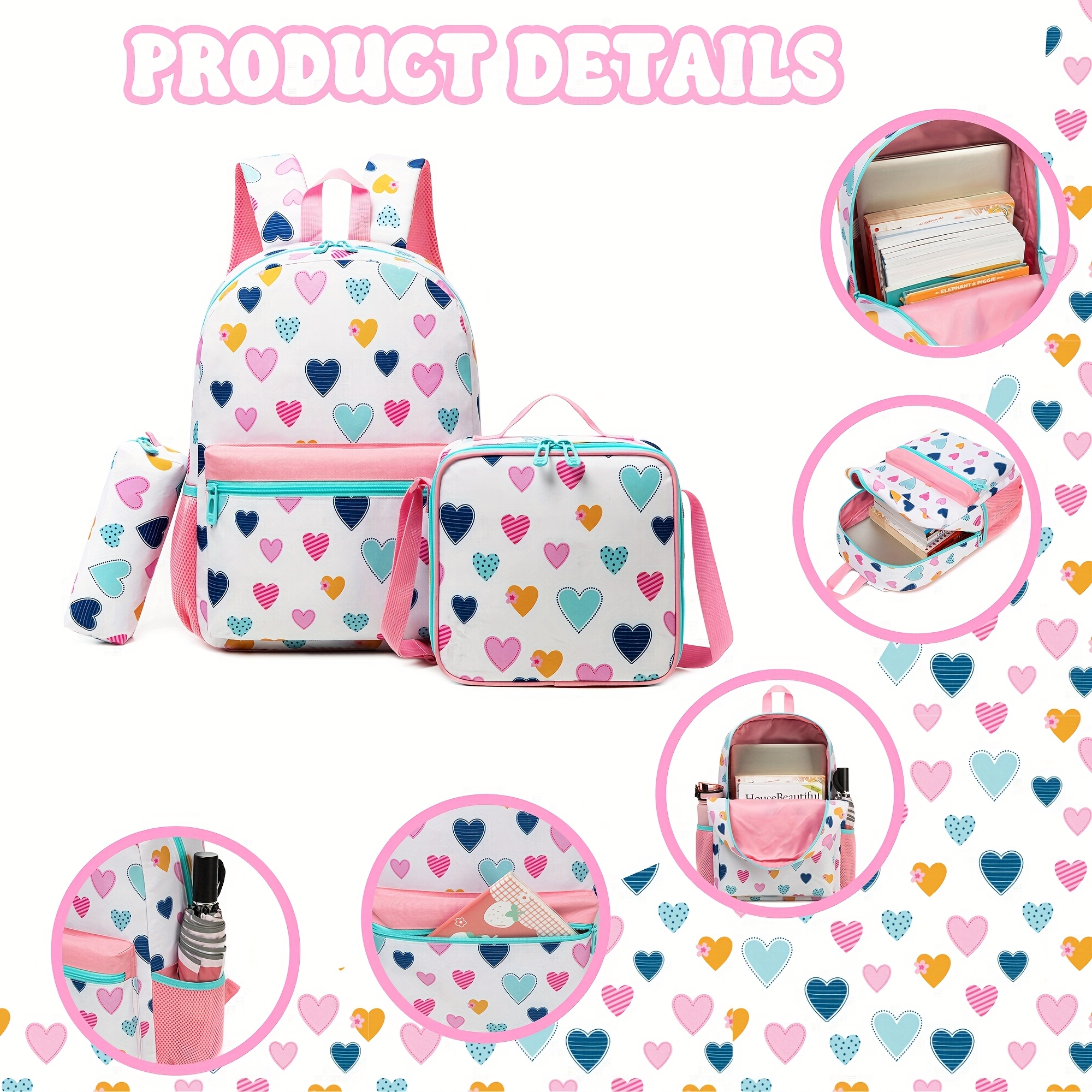 16 inch kids backpack set 3pcs travel backpack children cute
