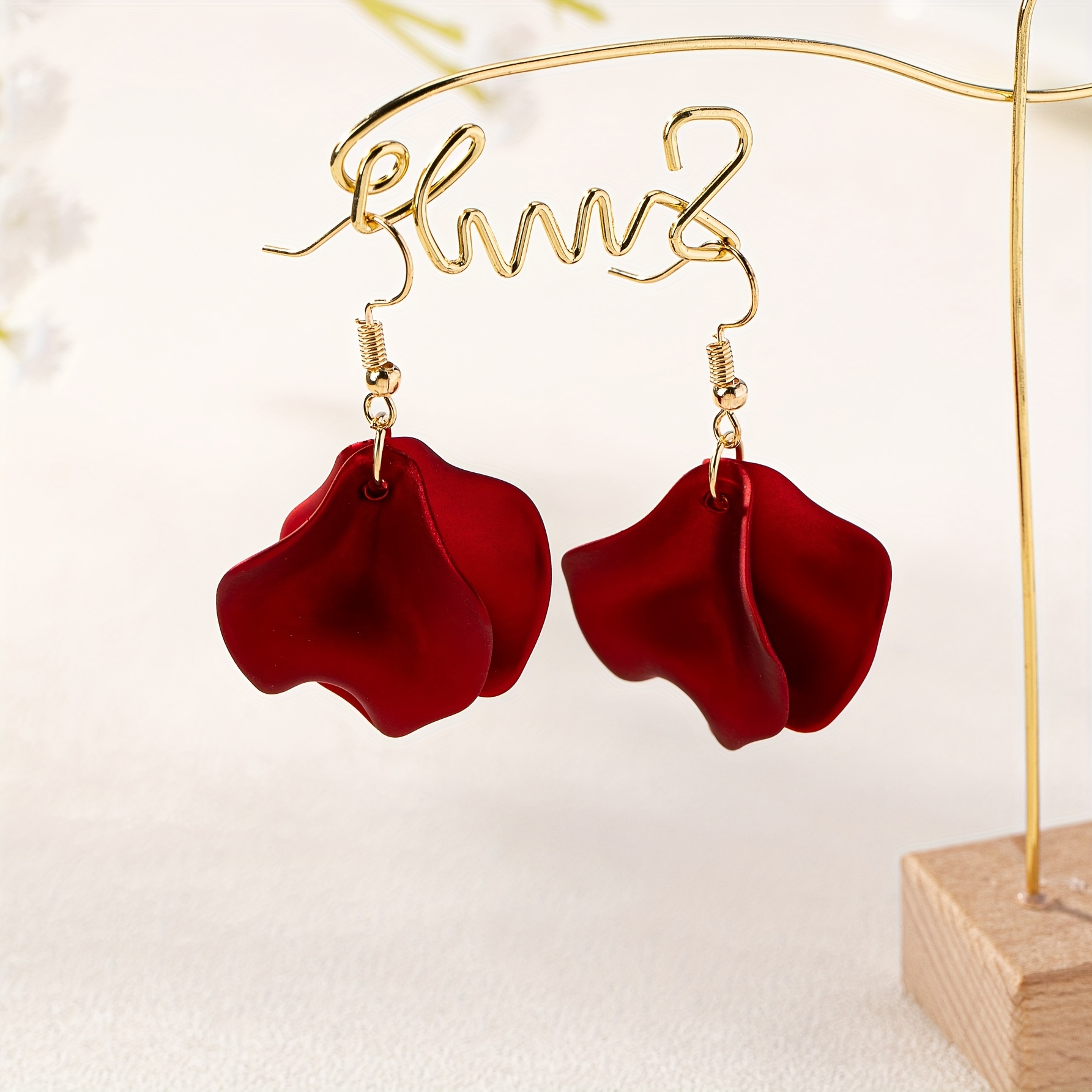 Colorful Boho Acrylic Petal Dangle Earrings for Daily Wear