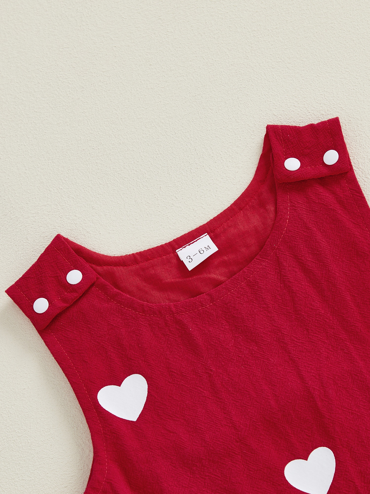 Valentine's Day Sleeveless Crew Neck Heart Print Romper