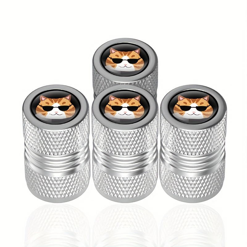 Tapones de Aluminio Dibujo Gato Plateado