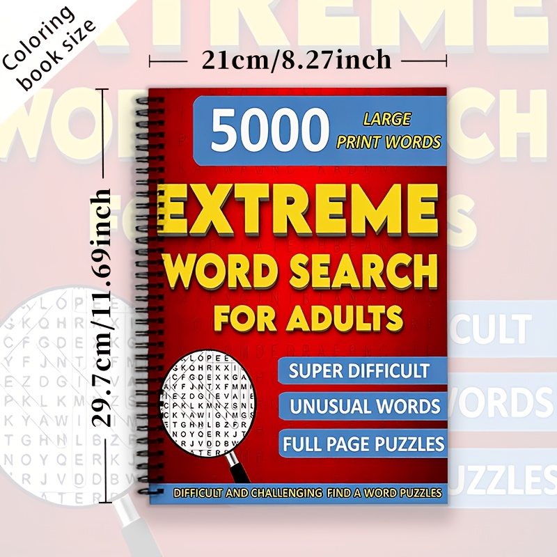 TEMU New Arrival! -page Vocabulary Search Book, Large Size (29.7 X ), Designed Specifically For Adults And Seniors. This Large-font Vocabulary Search