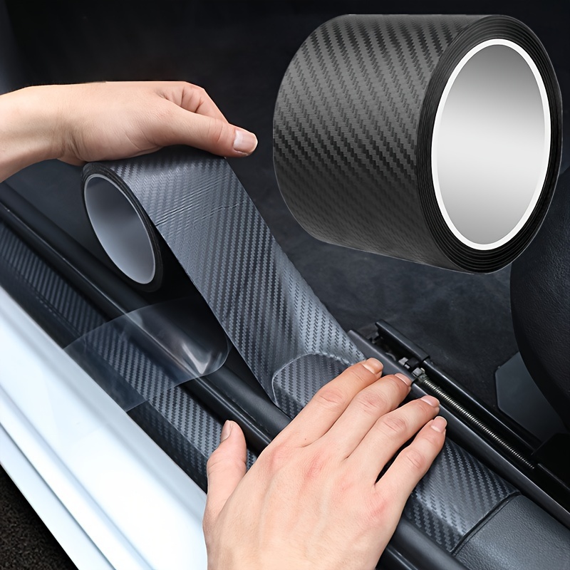 

Carbon Fiber Car Door Protector – 1pc Anti-scratch Anti-kick Adhesive Strip Guard Film Pad