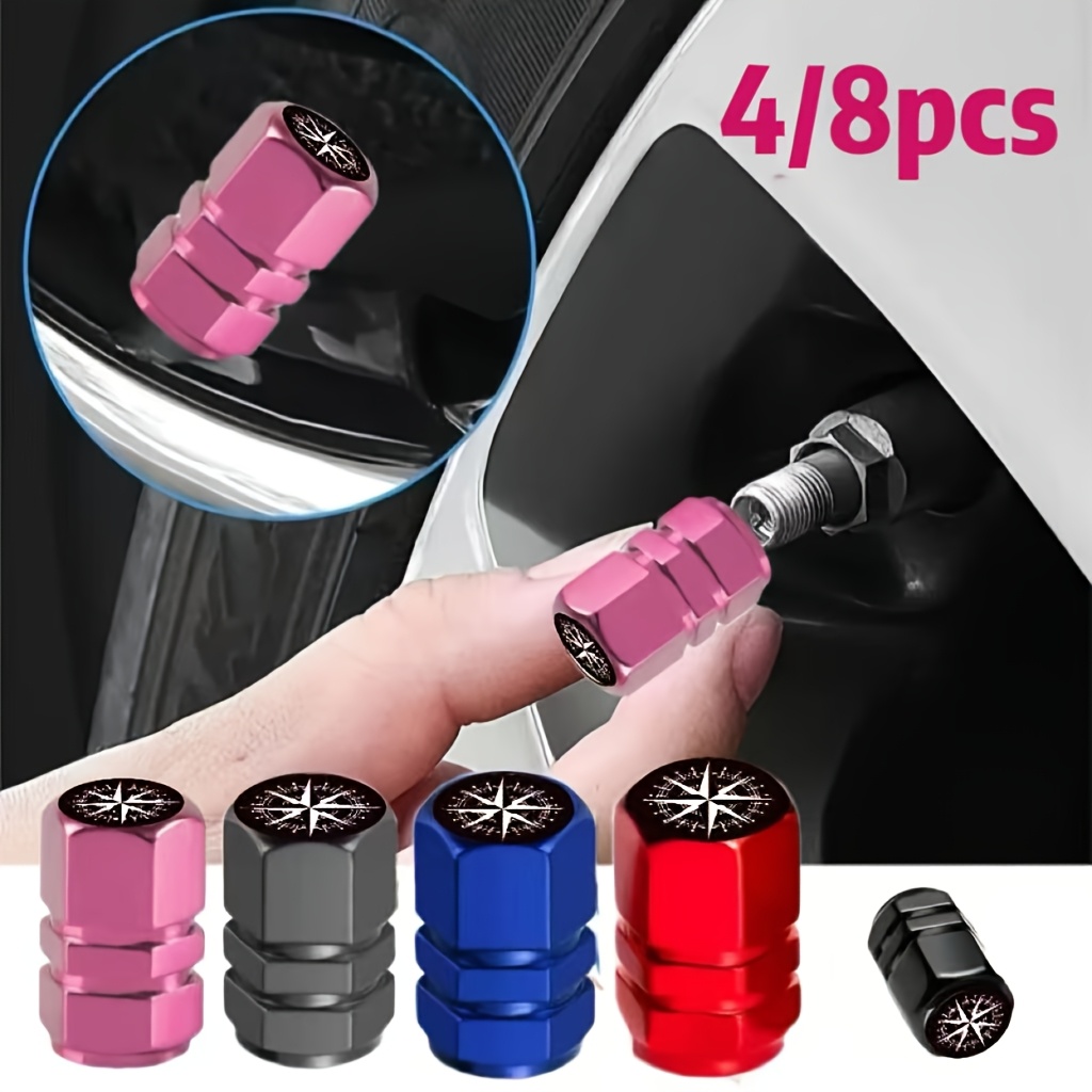 patterned aluminum alloy car tire   caps 4 8 pack stylish and covers suitable for all cars bicycles motorcycles trucks suvs and sedans