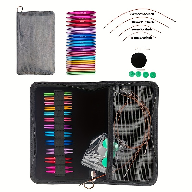 

Set Of 37 Mini Knitting Tools With Removable And Interchangeable Tips, Sizes Ranging From 3.0mm To 8.0mm