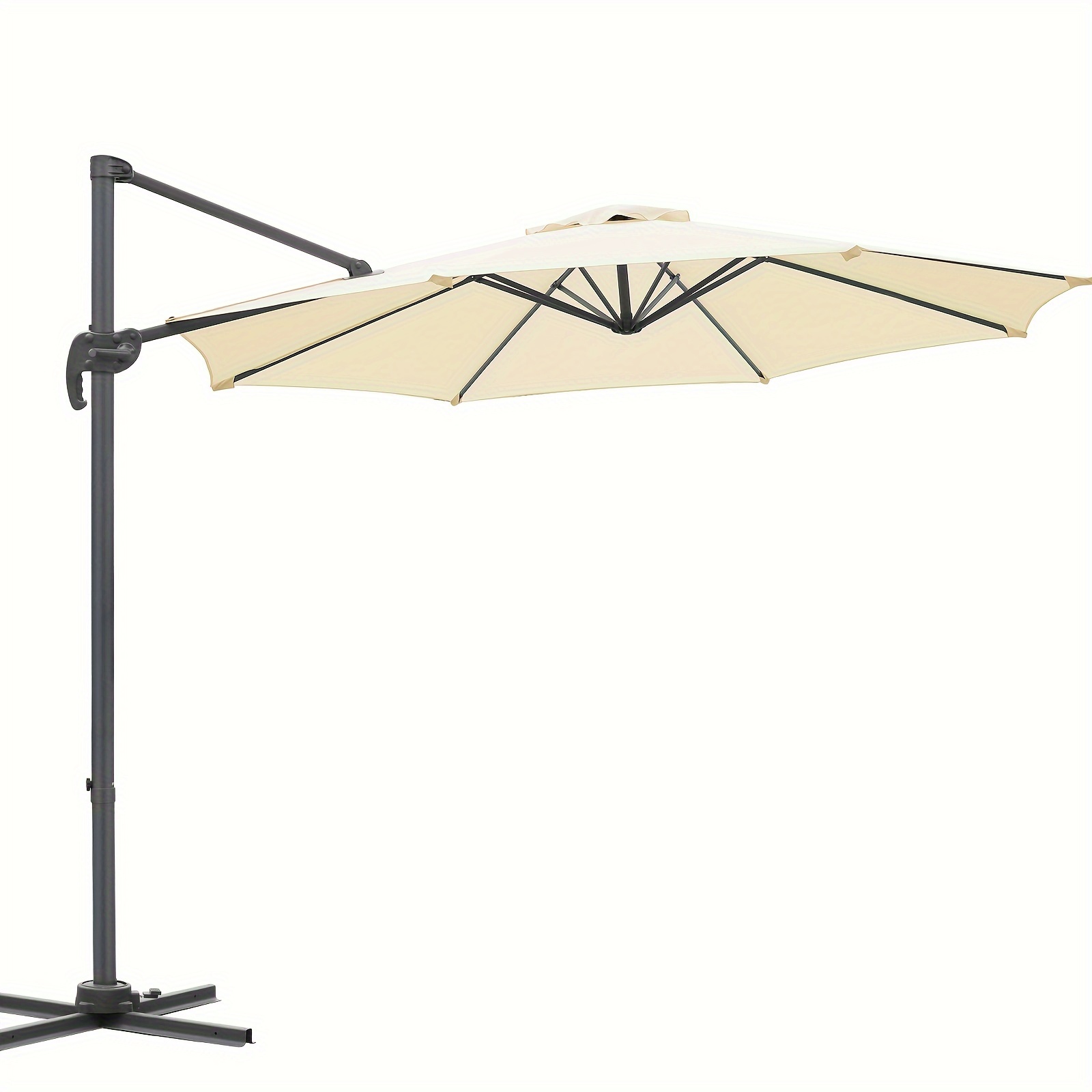 

Parasol 300 Cm With Crank Handle, 360° Rotatable Tilting Cantilevered Parasol, Made Of 180 G/m² Polyester, Sunproof And Waterproof, Round Garden Parasol, Terrace Parasol, Outdoor Crank Parasol, Beige