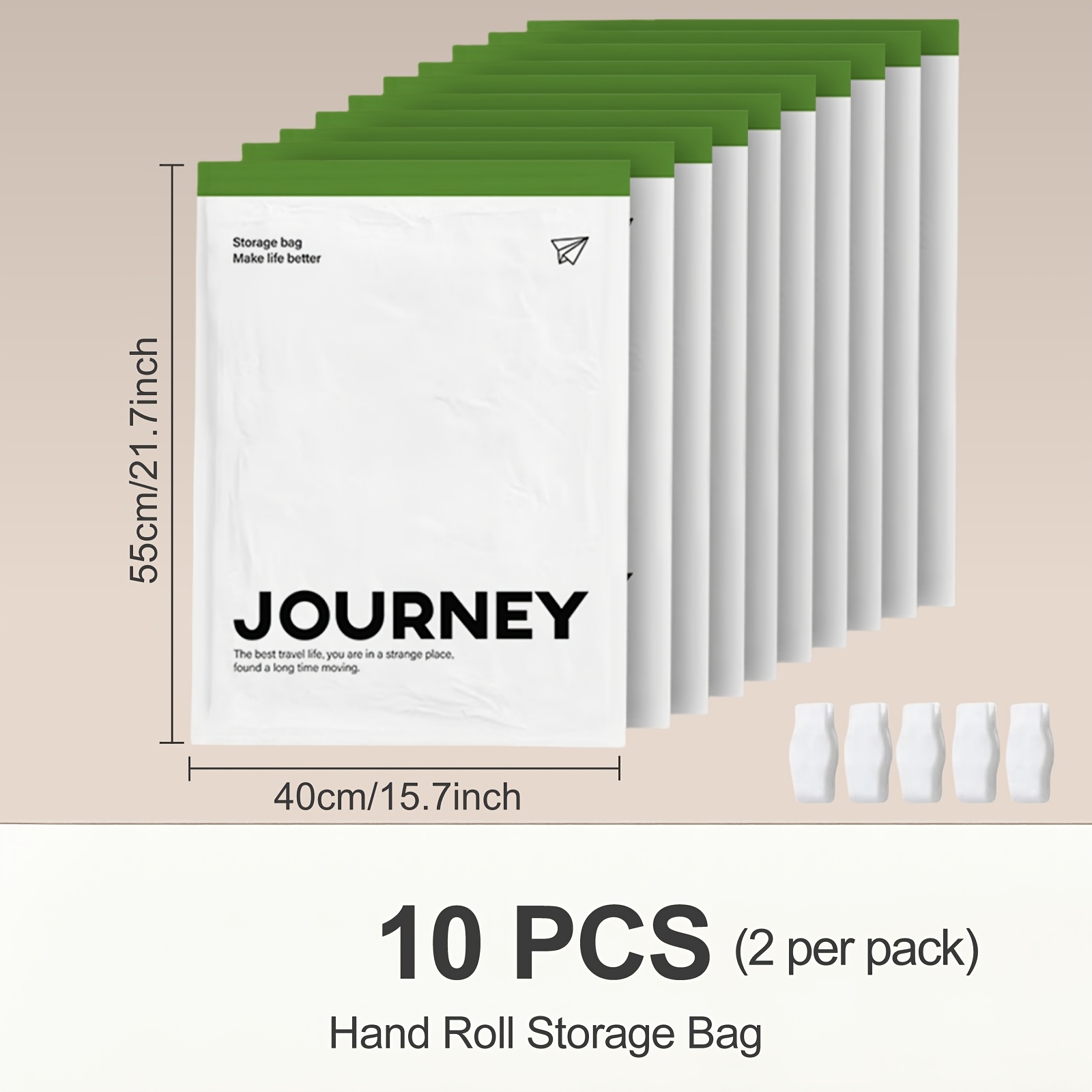TEMU 10pcs Travel Hand Roll Bags - Travel Accessories - Space Saver Bags - No Tool Required Pump - Travel Essentials Vacuum Storage Bags - Home