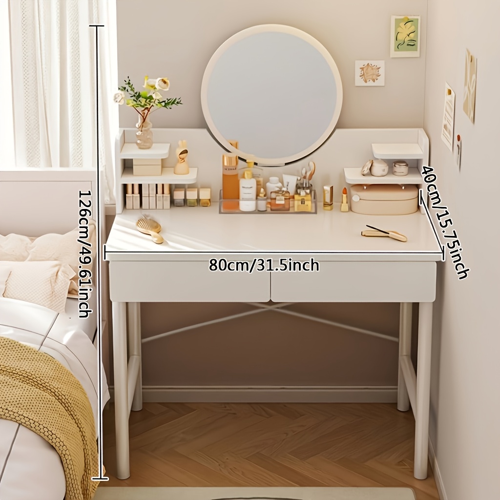 TEMU 1pc Of A Minimalist Dressing Table For, A New Style Makeup Desk Suitable For Small Bedrooms