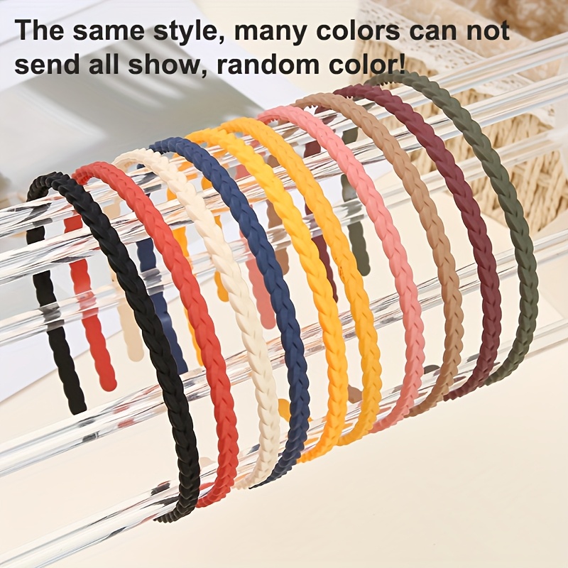 10pcs Set Of Frosted Non-slip Braided Women's Hair Bands, Easy Temperament Headdress Face Applicable Netroots With Style Hairpin (random Colours)