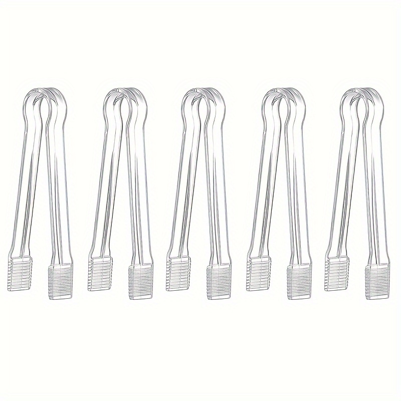 

3/5pcs Plastic Serving Tongs, 6.3 Inch Mini Clear Plastic Tongs For Appetizers, Serving Food, Ice Cube, Tea, Bbq, Candy