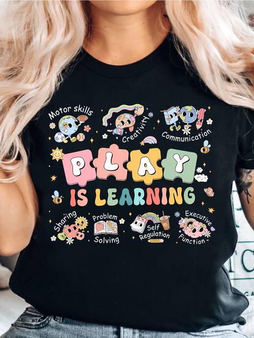 graphic tee for women soft comfortable casual t shirt with colorful educational design back to or teacher appreciation gifts