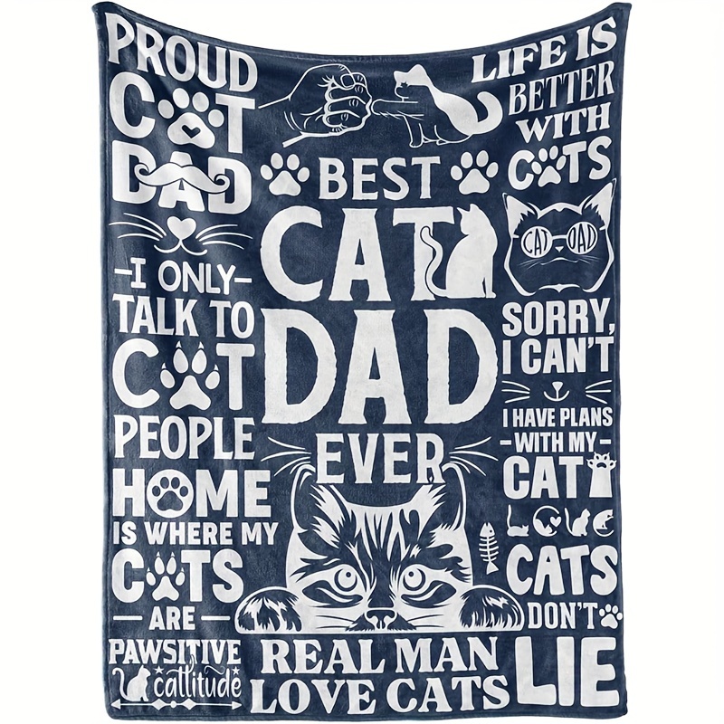 

Cat Dad" Fleece Blanket -