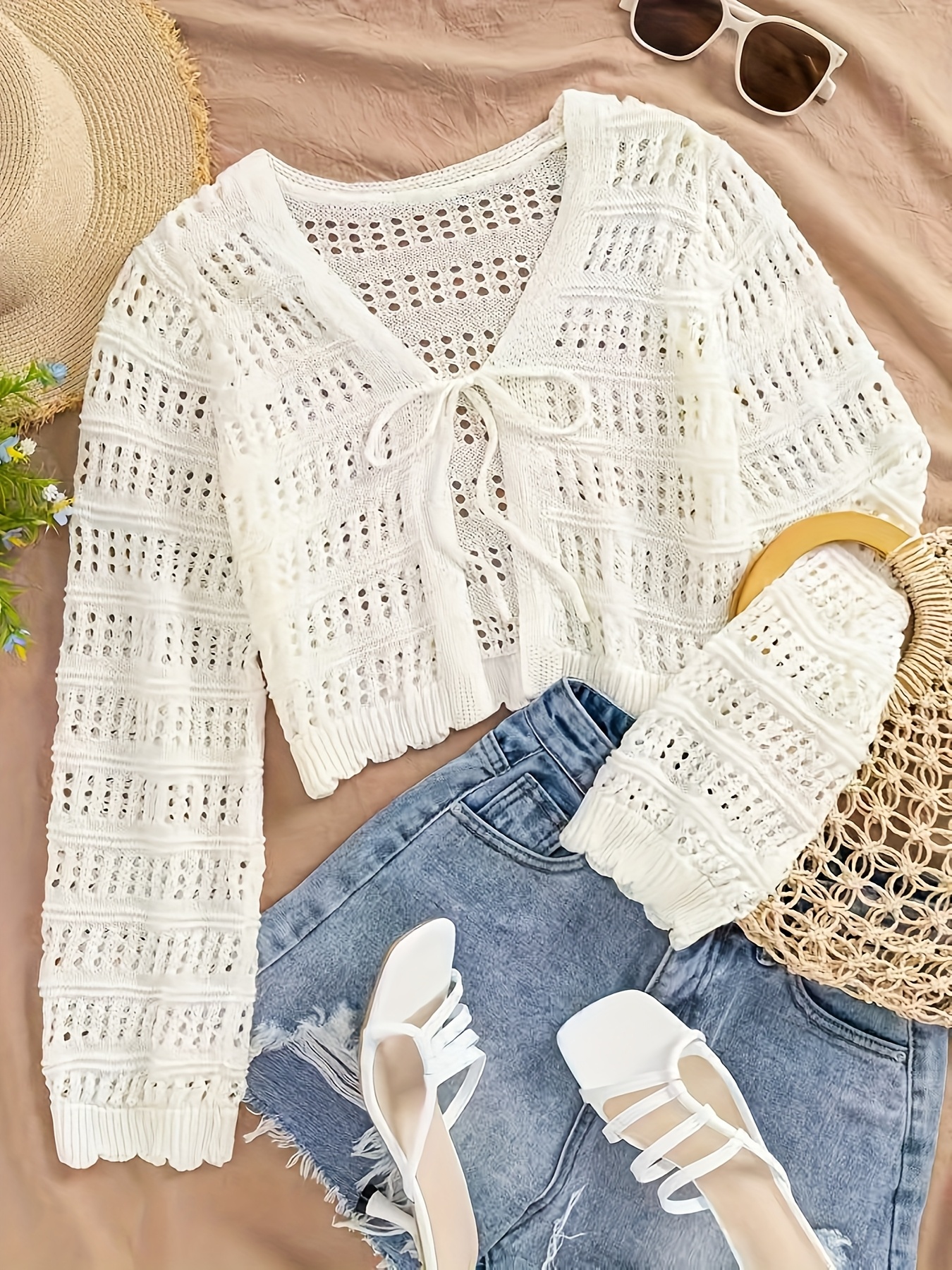 sheer cardigan sold on Temu United States