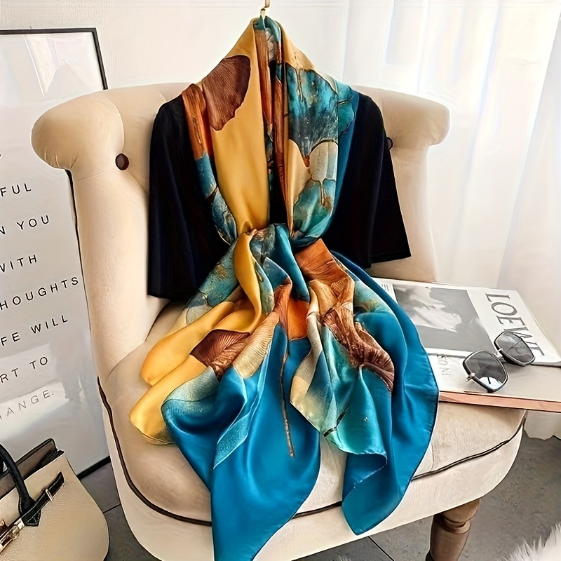 elegant blue print scarf warm lightweight polyester wrap for for casual stylish neck cover up casual accessory stylish neck cover polyester scarf Product details 0
