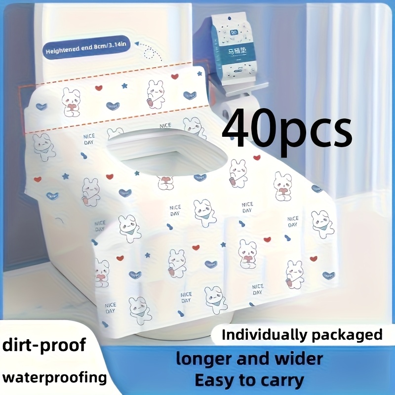 E-shop 10/40 Stück Sanrio My Melody Niedliche Cartoon Einweg-Toilettensitzbezüge – Wasserdicht & Staubdicht mit Süßen Hasen- & Herz-Motiven, Verlängert