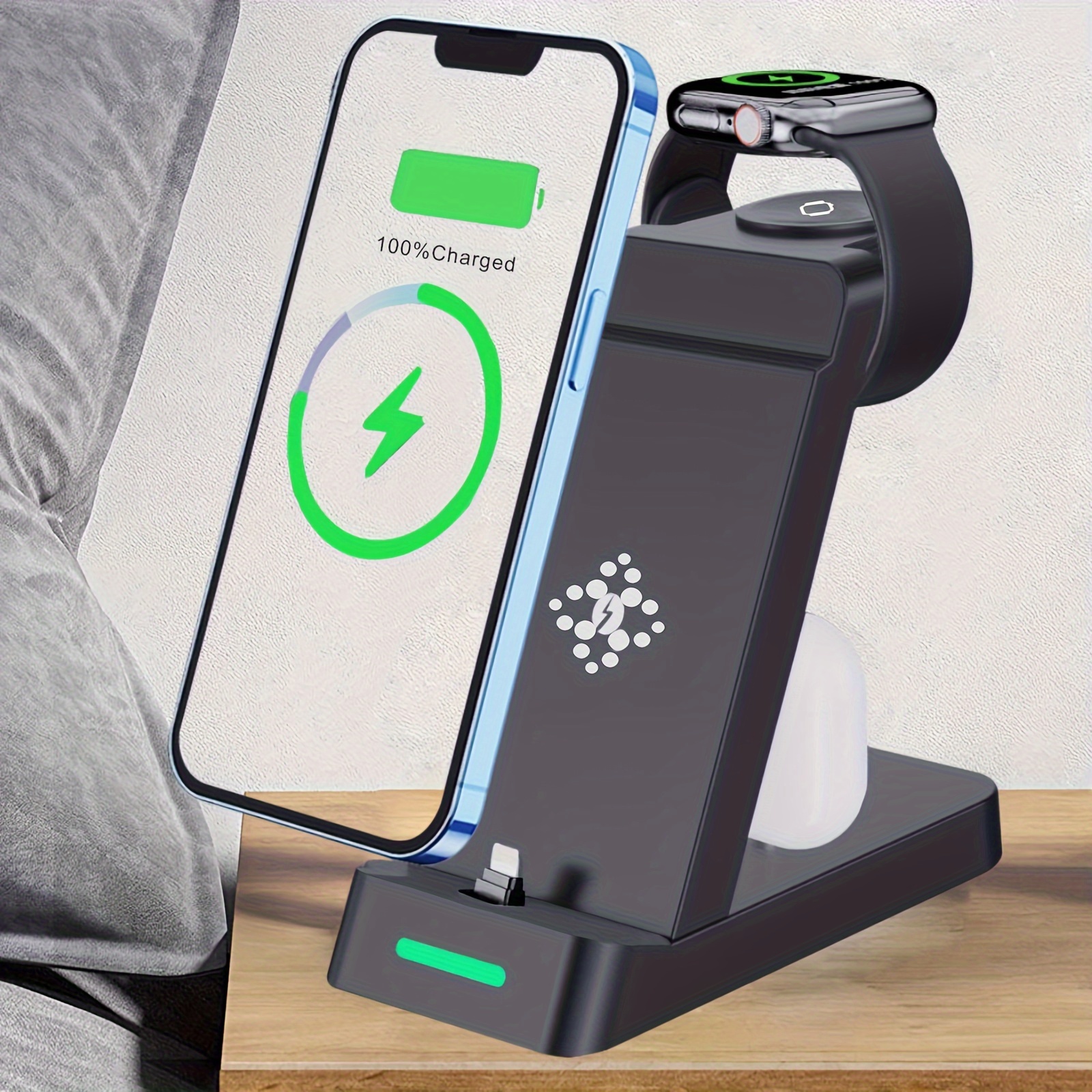 

quick-charge" Charging Station For Multiple Devices 3 In 1 Fast Wireless Charger Stand For Iphone 15pro/15/4 Pro Max/13/12/11/x/8 Plus For Iwatch Series 9/8/7/6/se/5/4/3/2 Not For Android Phone