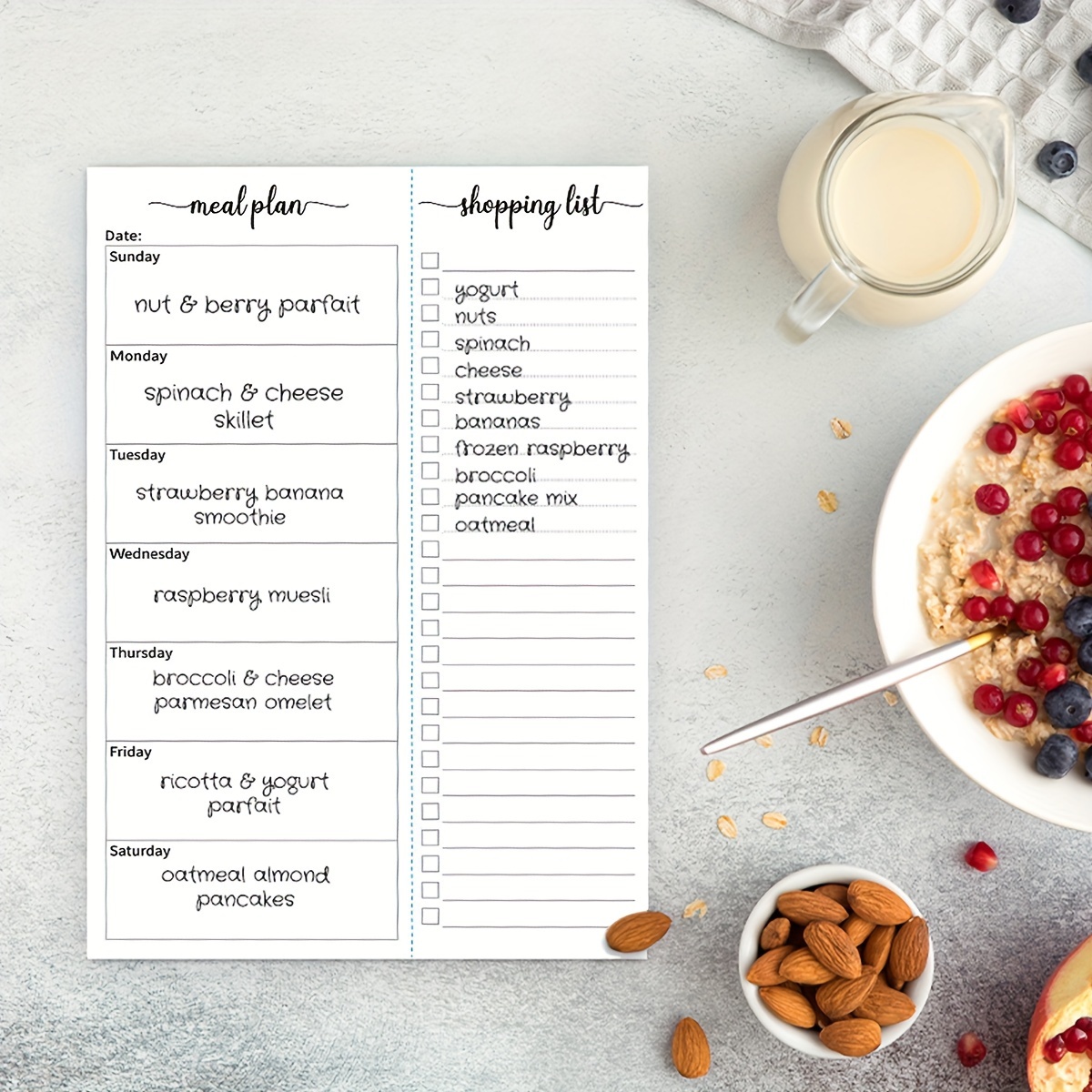 

60-sheet Weekly Meal Planning Notepad, 5.71x8.46", Tear-off Grocery List & Pad In Simple - Ideal For Adults To Plan Healthy Meals & Shopping Lists, Meal Planner