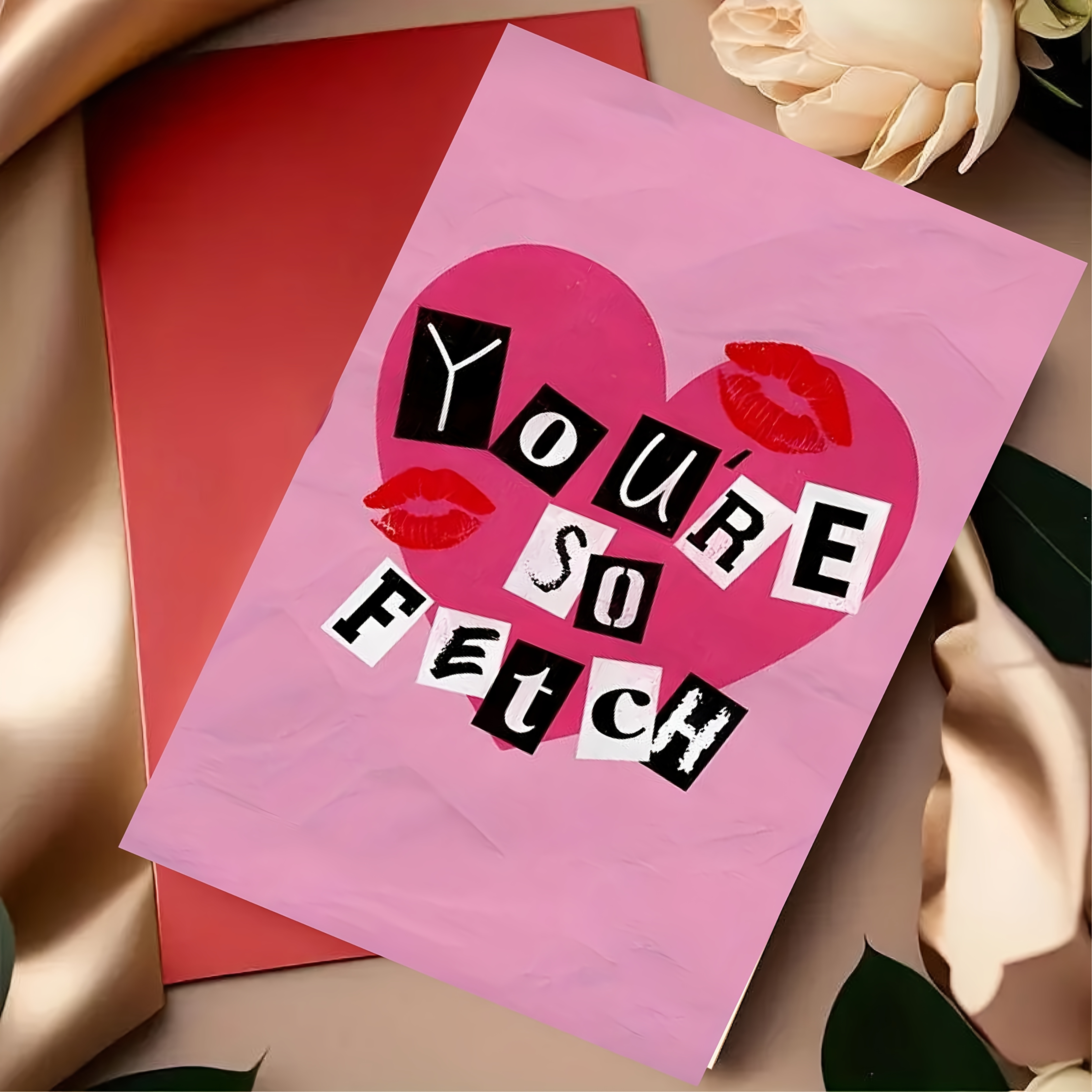 

1pc "you' Fetch" Valentine's Day Greeting Card, Glossy Paper, Closure, Unique Anniversary Card For Husband, Wife, Boyfriend, Girlfriend, "" Movie, Celebrity Theme