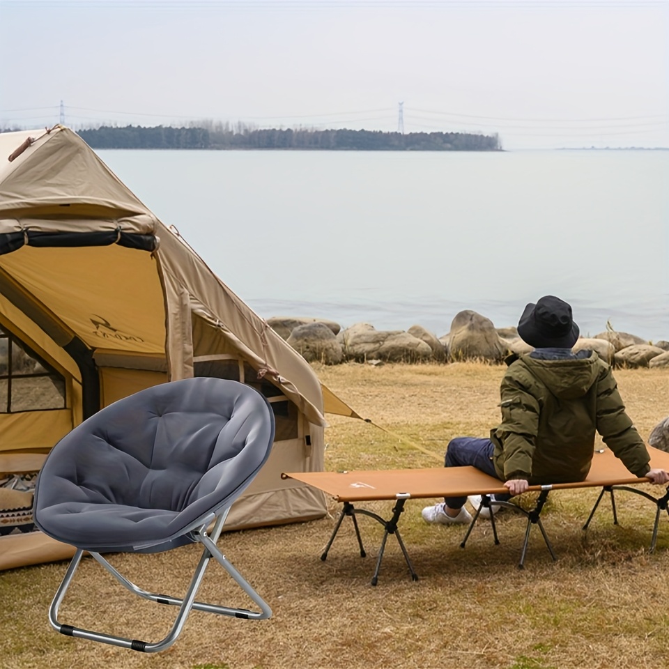 

Large Folding Moon Chair, , Comfortable Sponge, Oxford Fabric, Portable And Lightweight, For And Entertainment - Very Suitable For , Camping And Outdoor Use, Outdoor Only