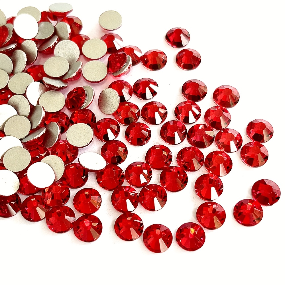 

1440pcs Valentine's Day Love-themed Glass Rhinestones, Vibrant Red, Odorless - Ideal For Nail Art, Bags, Clothing & Crafts, Ss6- Sizes, Flat Back Gems, Valentines Decorations