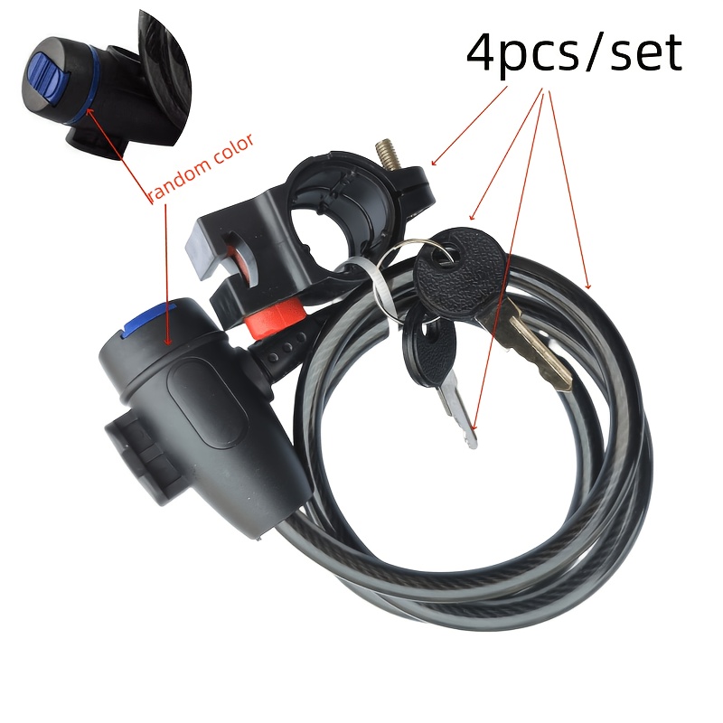 E-shop 4-teiliges/Set Radring Anti-Diebstahl-Schloss, fester tragbarer Schlosskopf, Anti-Diebstahl-Drahtkettenschloss, sicher und zuverlässig, einfach