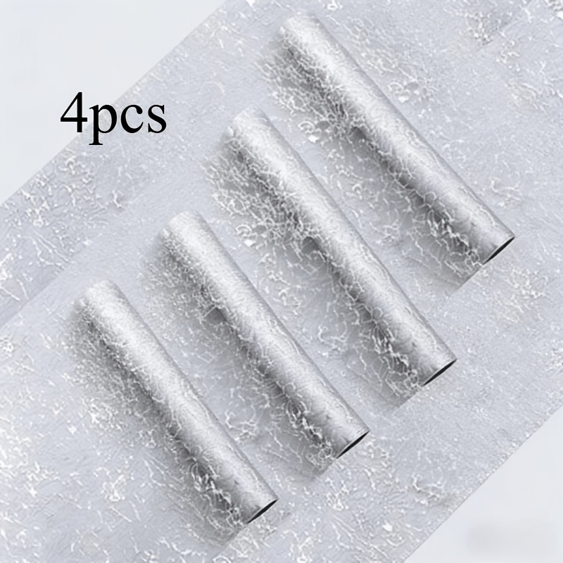 E-shop 4er-Set Silberfarbene Heißprägung Mesh Tischläufer Glitzer Tischdecke Läufer Metallic Tischdecke Rechteckig Polyester Hochzeit Esstisch
