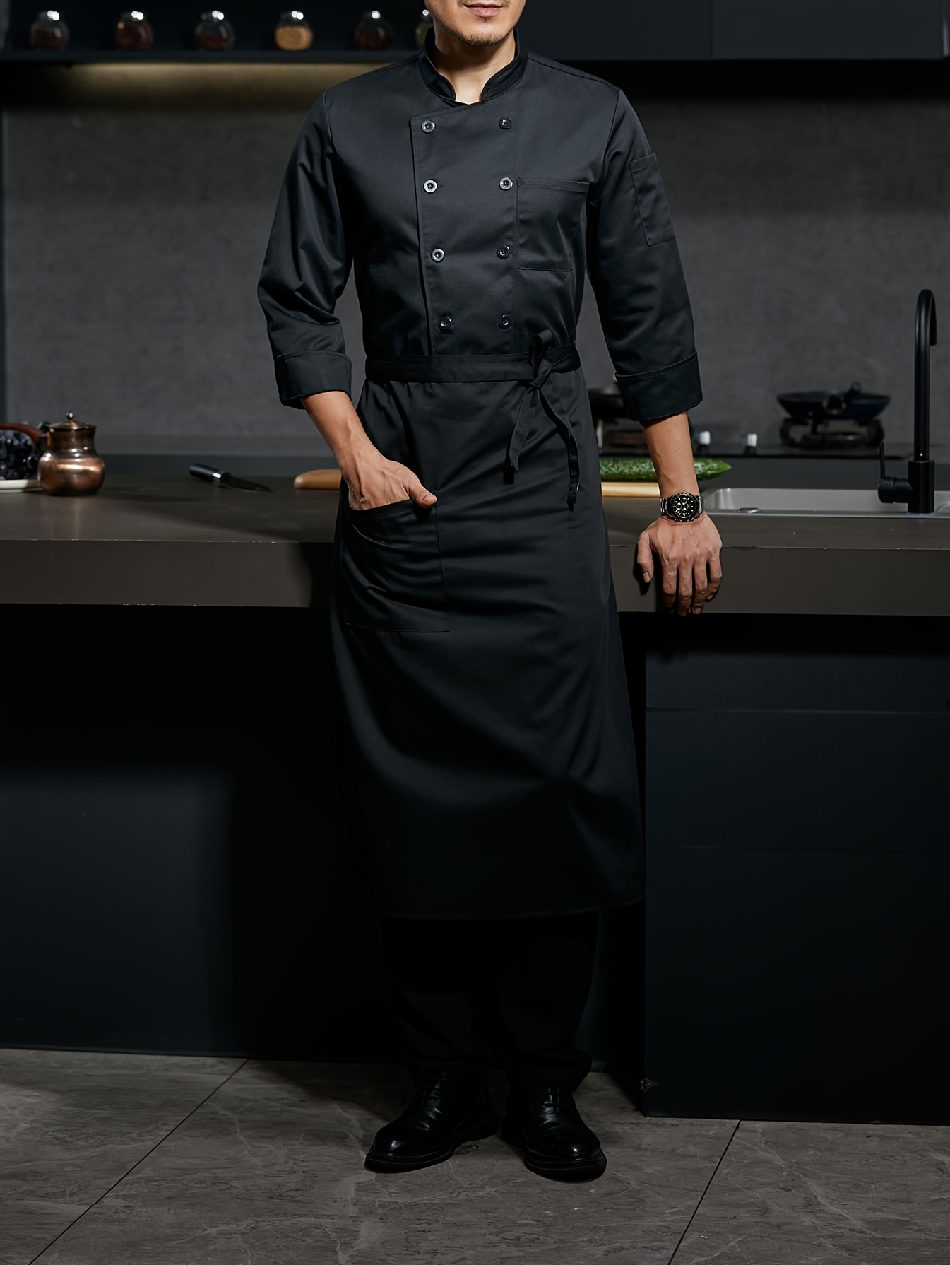 chaqueta chef transpirable hombre uniforme cocina Temu El Salvador