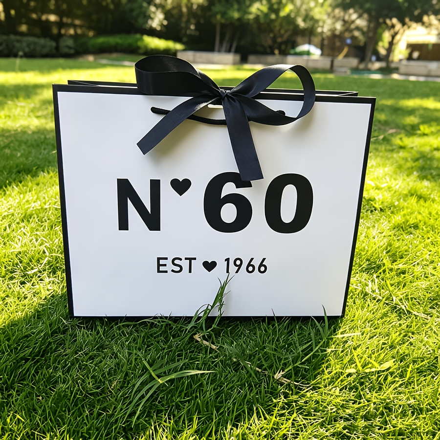 TEMU 60th Birthday Gift Bag, Foldable Portable Carry Gift Bag, Ideal For Small Party Gifts For , Birthday Decoration Supplies, Commercial Packaging