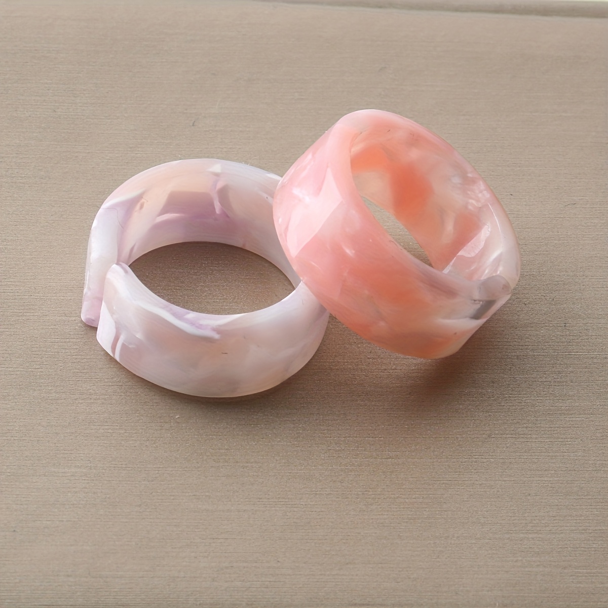Romantic Women's Ring Resin Open Ring with Pattern