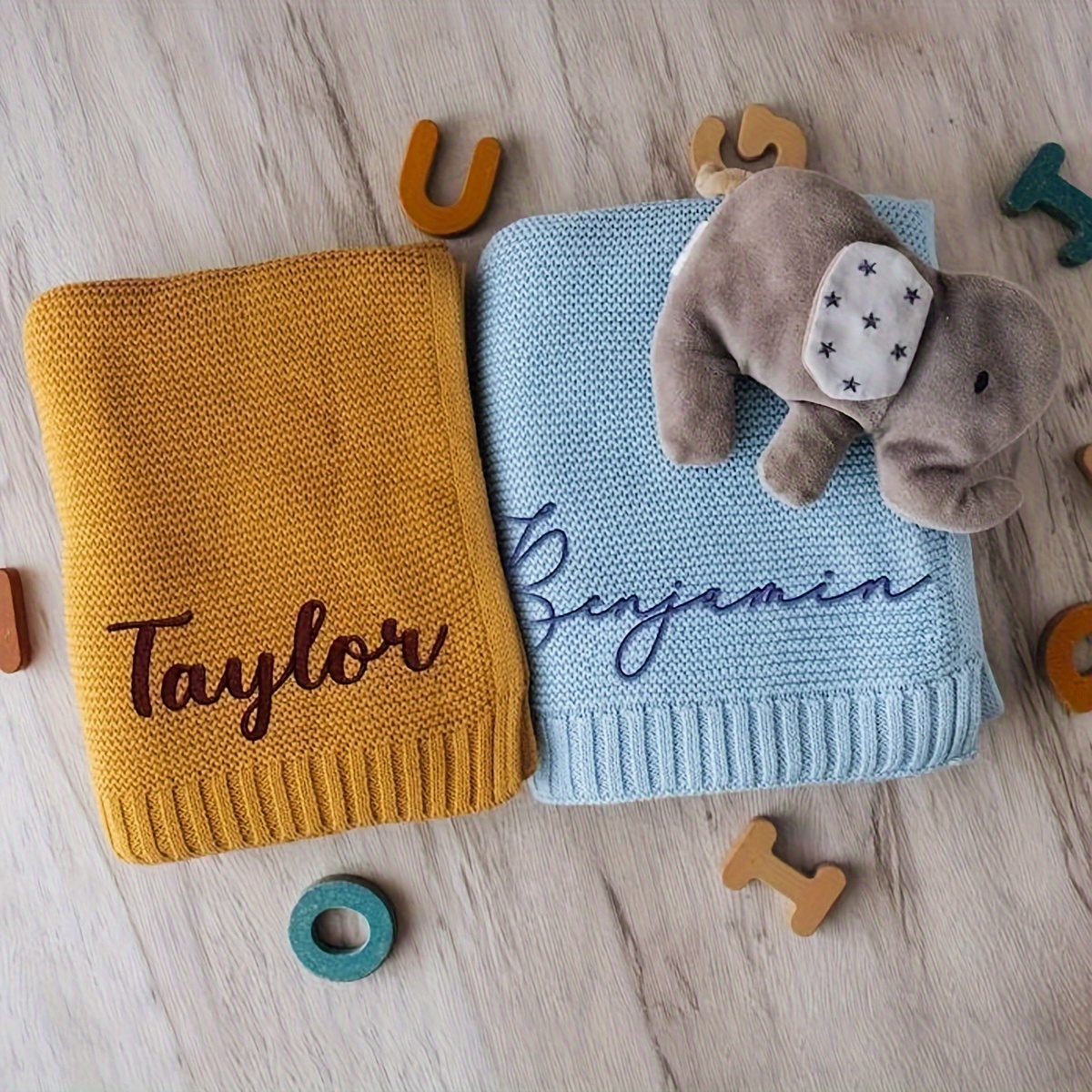 Personalized Custom Embroidered Name Blanket, Warm Chunky Stroller Blanket