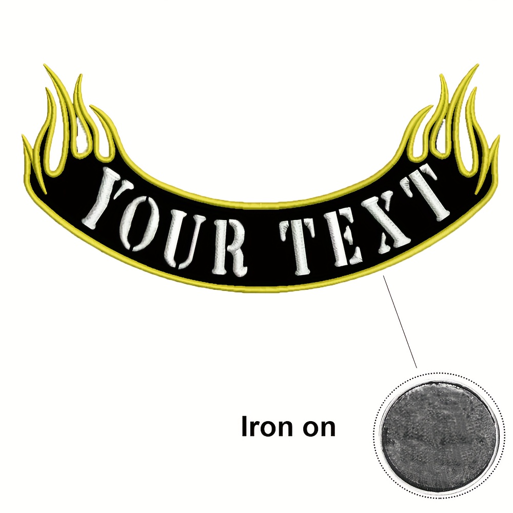TEMU 1pc Of Custom Large Ribbon Banner Embroidered Leather Jacket Vest Cloth Patch, Suitable For Motorcycle , , | Sewing Or Ironing Rider Patch