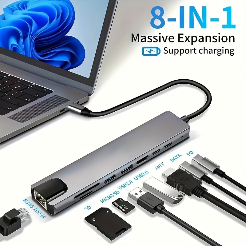 

Usb-c 4k , Ethernet (rj45), Sd/tf & Charging - For Macbook, Laptops