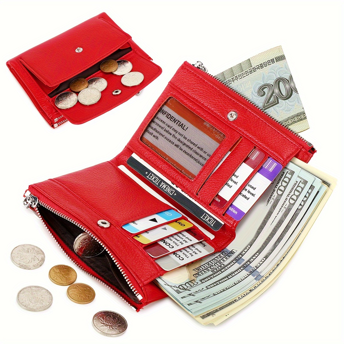 bi fold short wallet multiple card slots - Temu