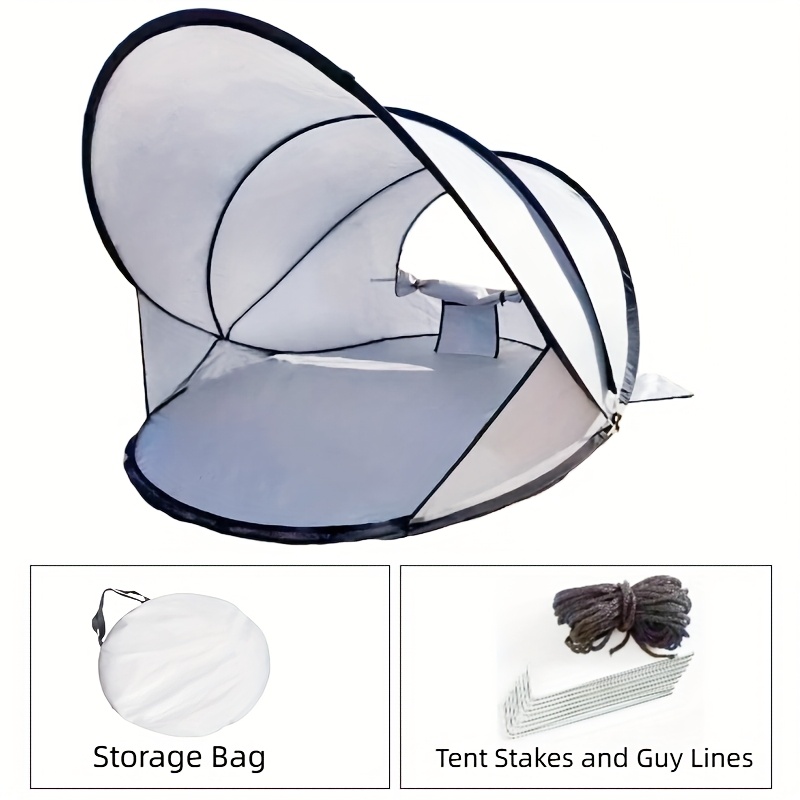 E-shop 1 Stück Automatisches Pop-Up Zelt, 1-Sekunden Schnellöffnung, Extra Großes Atmungsaktives Sonnenschutz-Park Camping Shelter für 3-4 Personen 130