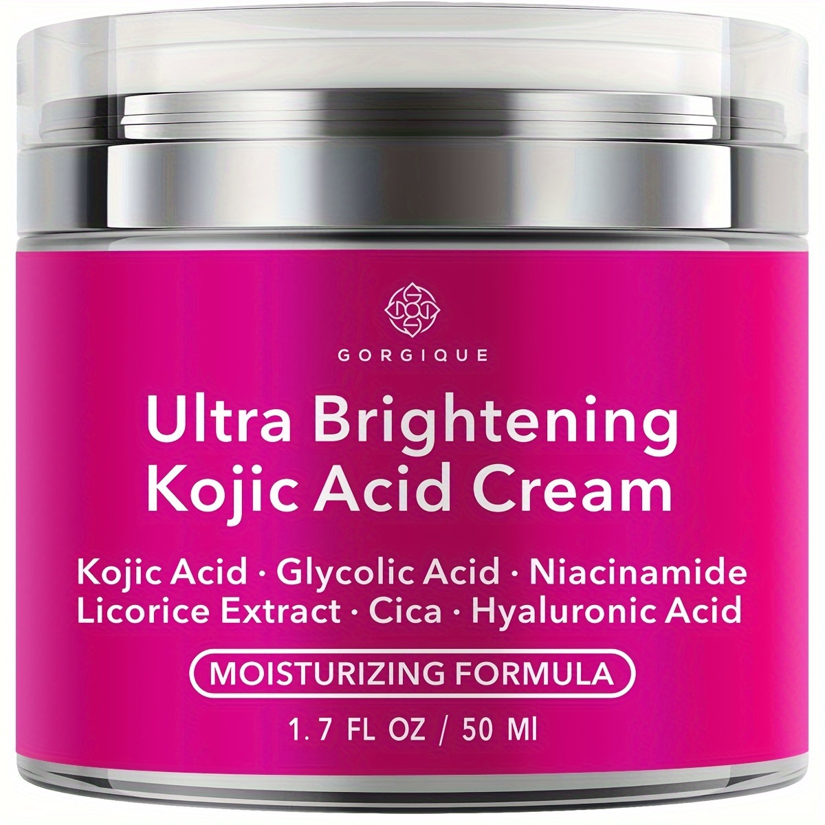 

1.7 Fl.oz/50 Ml Ultra Brightening Kojic Acid Cream With Glycolic Acid & Niacinamide, Hyaluronic Acid, Licorice & Cica Extracts, Moisturizing Formula