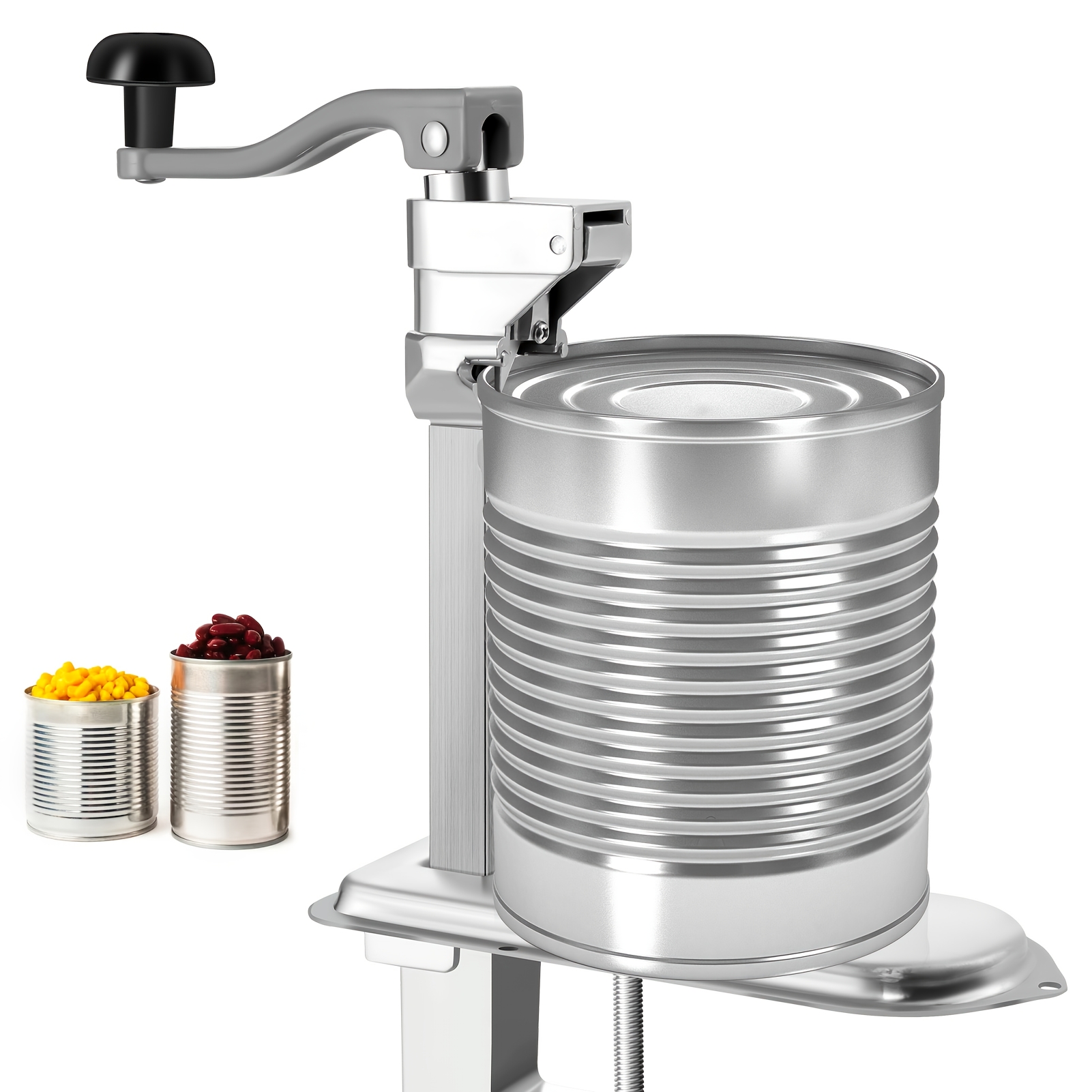 TEMU Heavy-duty Commercial Can Opener - Stainless Steel Manual Can Lid Opener With Lever Handle, For Home, Restaurant, Commercial Kitchens - Large