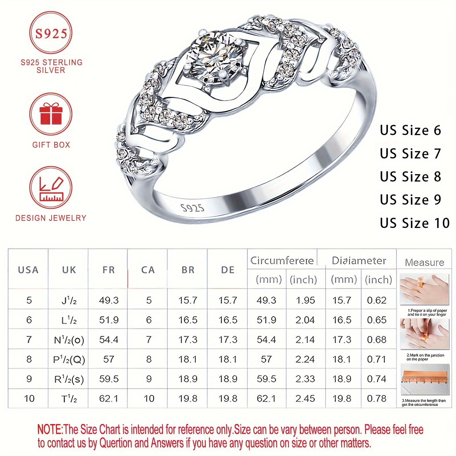 Romantic Declaration Ring for Women with Zirconia, S925 Silver