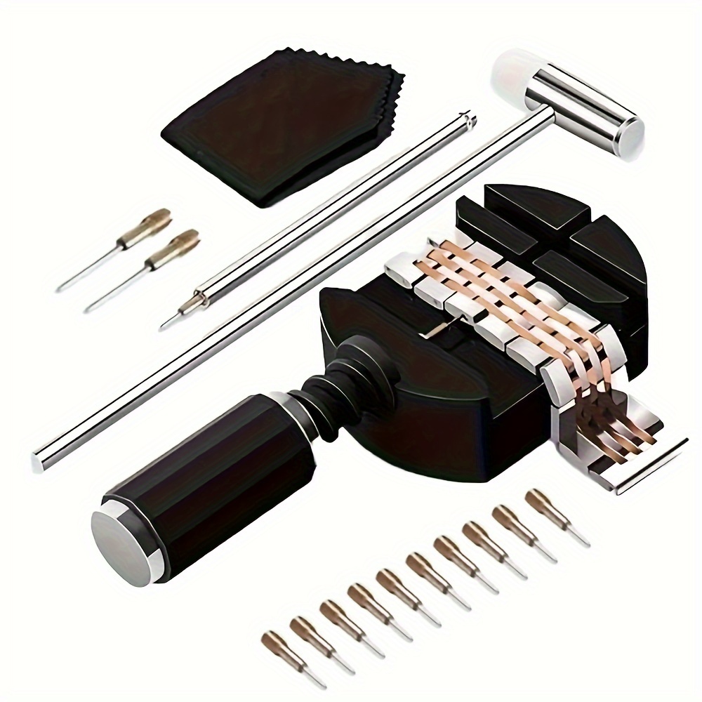 

16pcs Watch Repair Tools Including A Watch Adjuster, Small Hammer, Cleaning Cloth And Spare Needles, Etc. A Used Portable Repair Tool Kit For