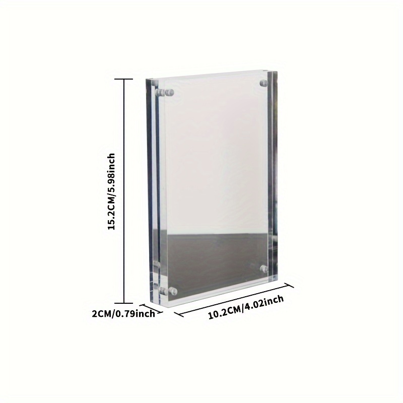 1pc Minimalist Creative Magnetic Acrylic Photo Frame Desktop Display Stand For Postcards, Photos, And Home Wedding Portrait Displays