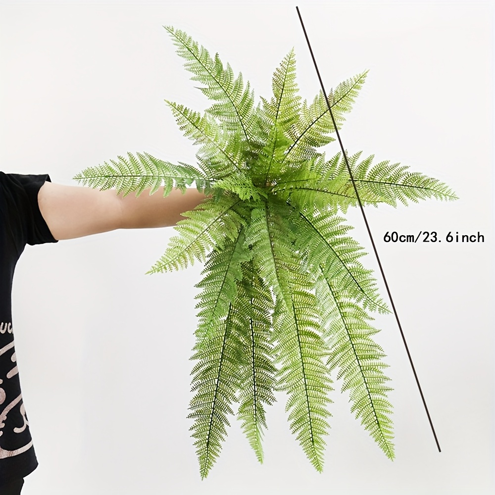 1pc Large Artificial Boston Fern Bush Large Artificial Ferns For Outdoors Faux Fern Hanging Plants For Home Office Living Room Decor